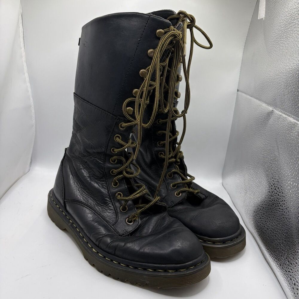 Dr Martens Aleina Wyoming Mid Calf Boots Womens 8 STYLE AW004 Black Leather Army